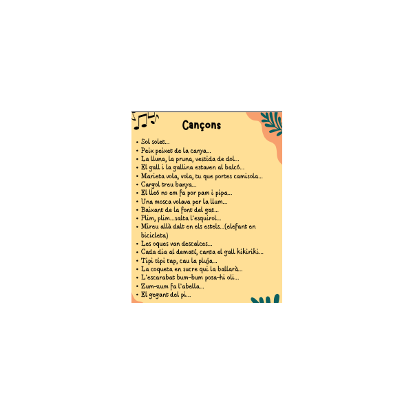 Consciència fonològica: cançons populars rimades (català)