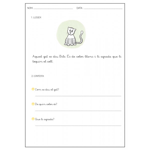 COMPRENSIONS LECTORES FRASE SIMPLE LLETRA PAL + LLETRA LLIGADA