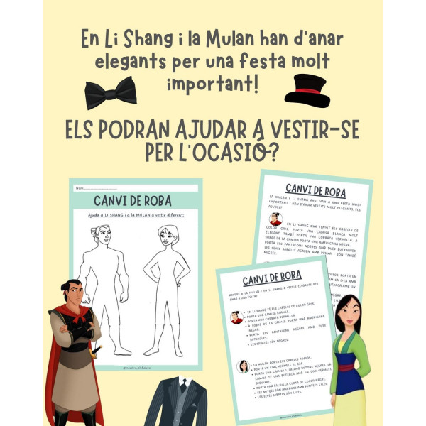 CANVI DE ROBA PERSONATGES DISNEY