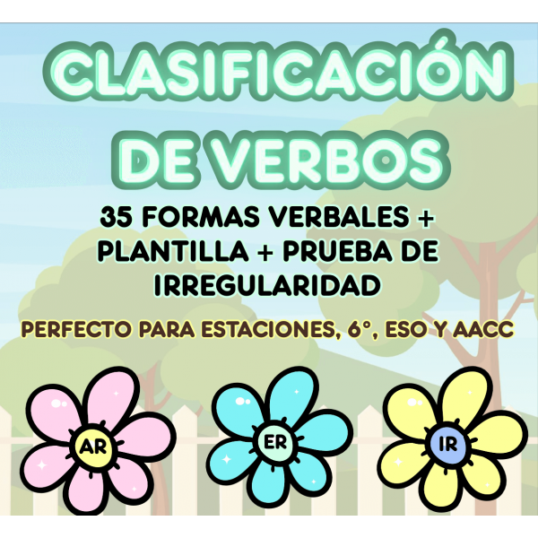 Jardín Verbal: Clasificando verbos