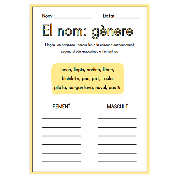El nom: gènere