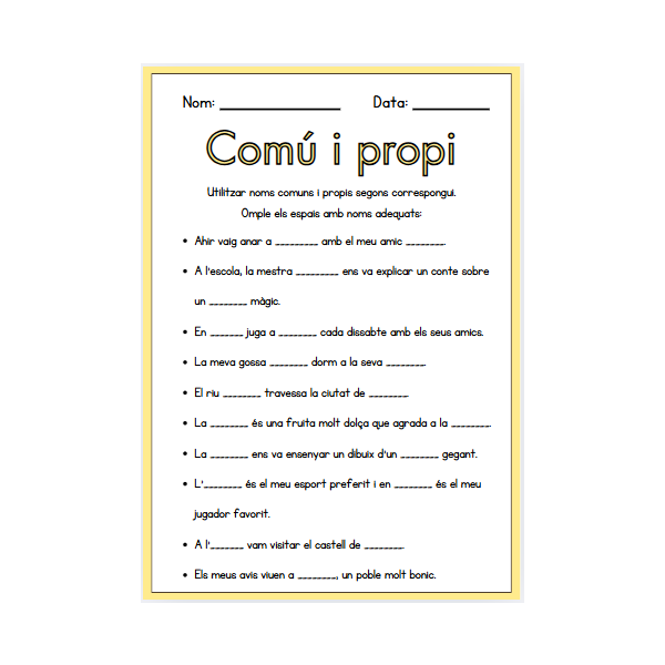 Els noms: comuns i propis
