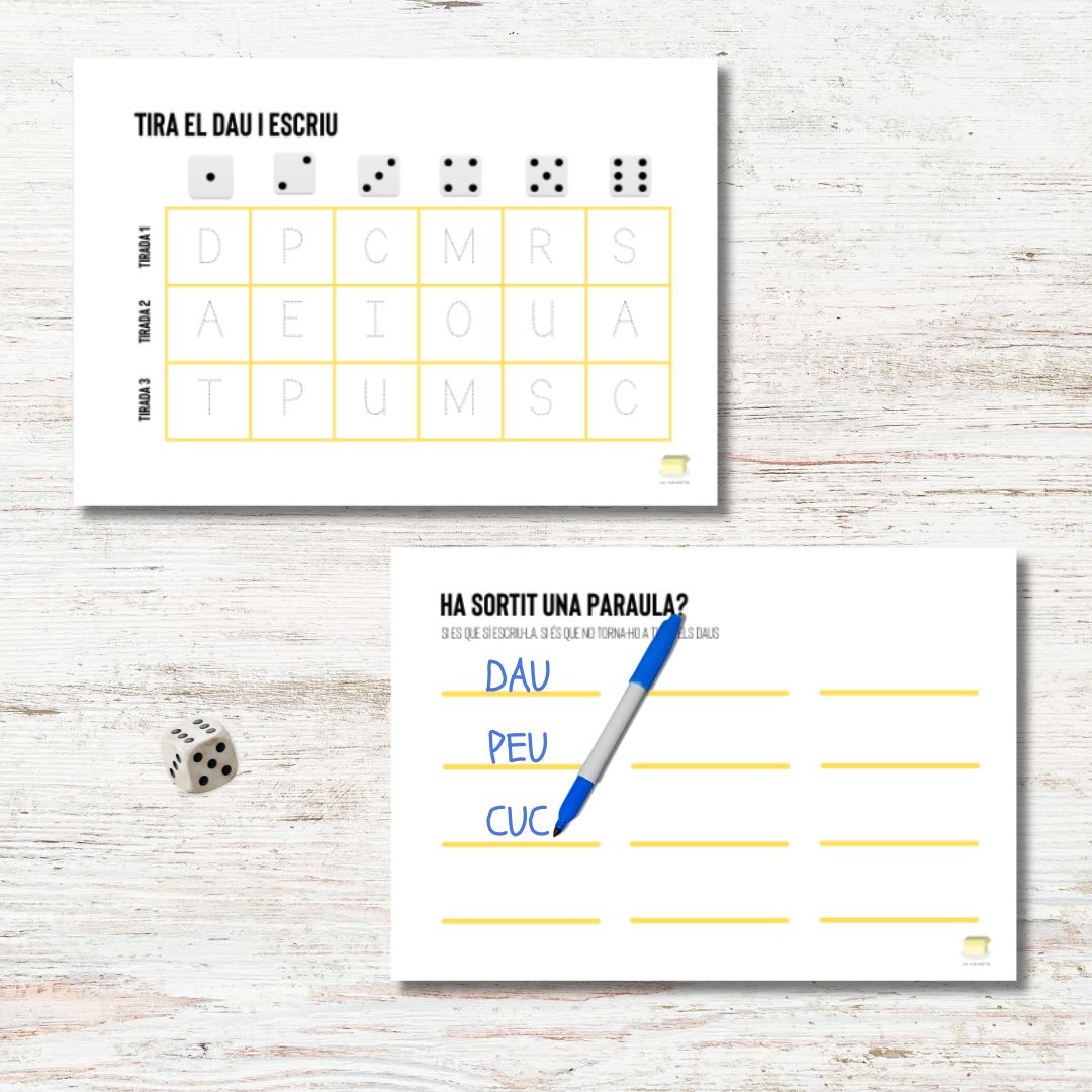 Proposta lectoescriptura. Paraules amb el dau.