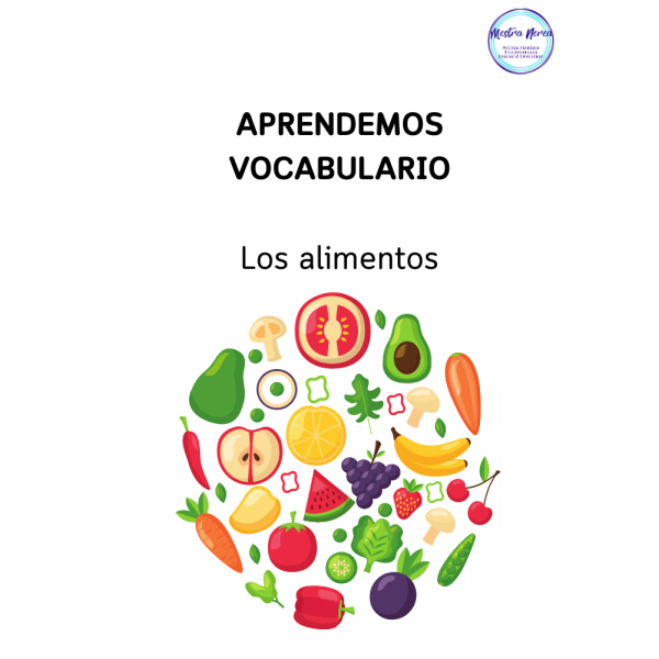 Dosier vocabulario "Los alimentos" en mayúscula.