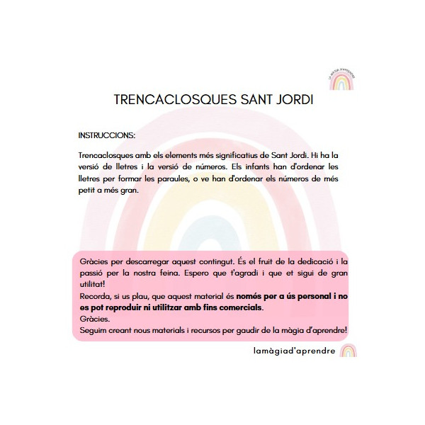 Trencaclosques Sant Jordi