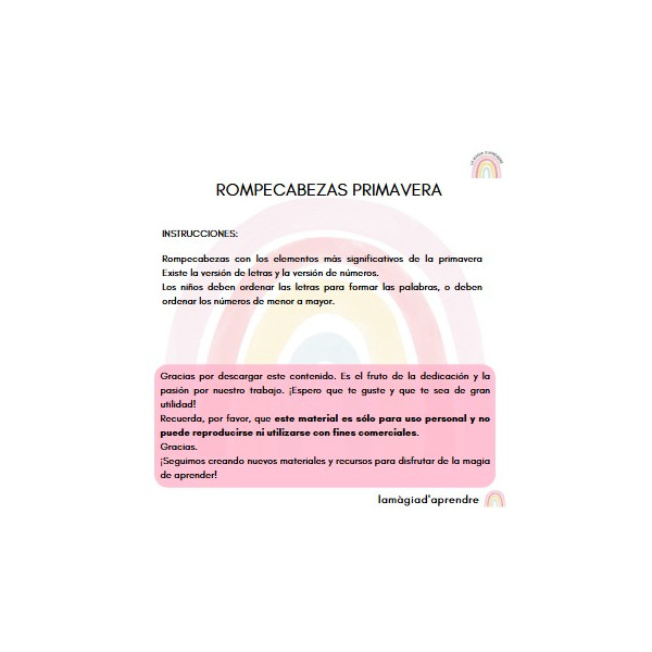 Rompecabezas primavera