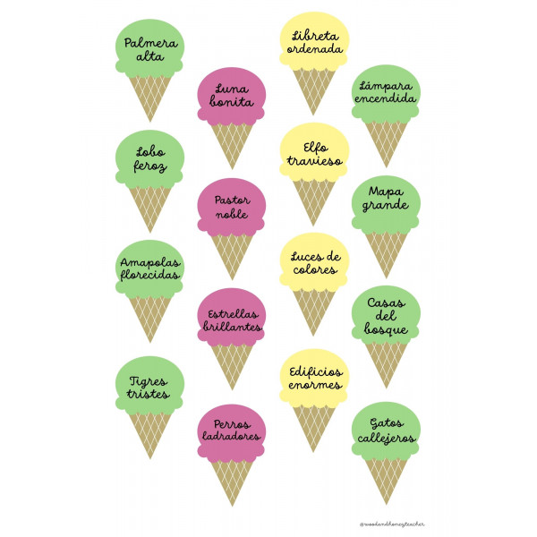 Heladería de Palabras - Género y Número