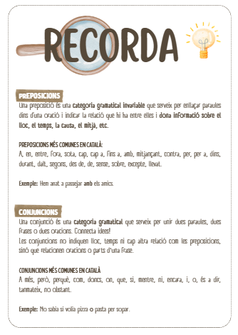 BASTIDA PREPOSICIONS I CONJUNCIONS