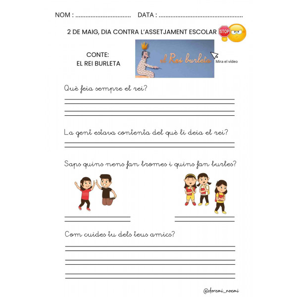 2 de MAIG. DIA CONTRA L'ASSETJAMENT ESCOLAR.