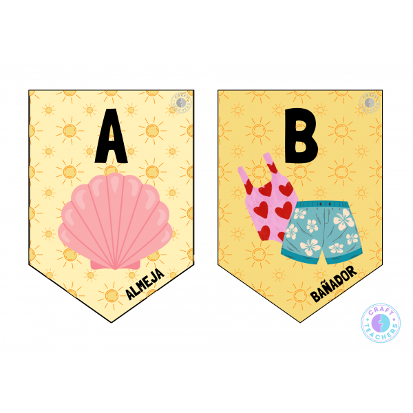 Abecedario verano banderines