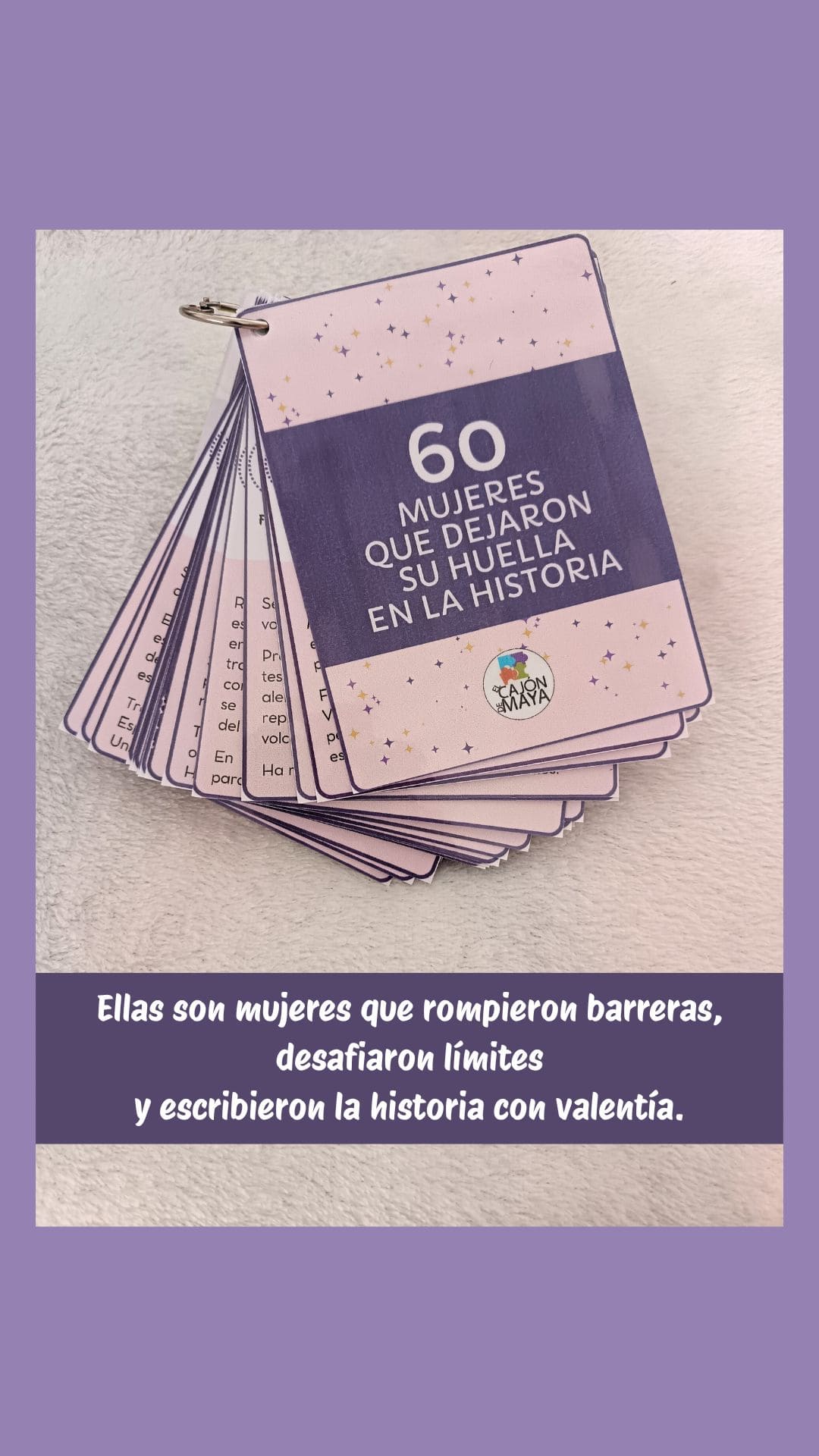 60 mujeres que hicieron historia (tarjetero con información)