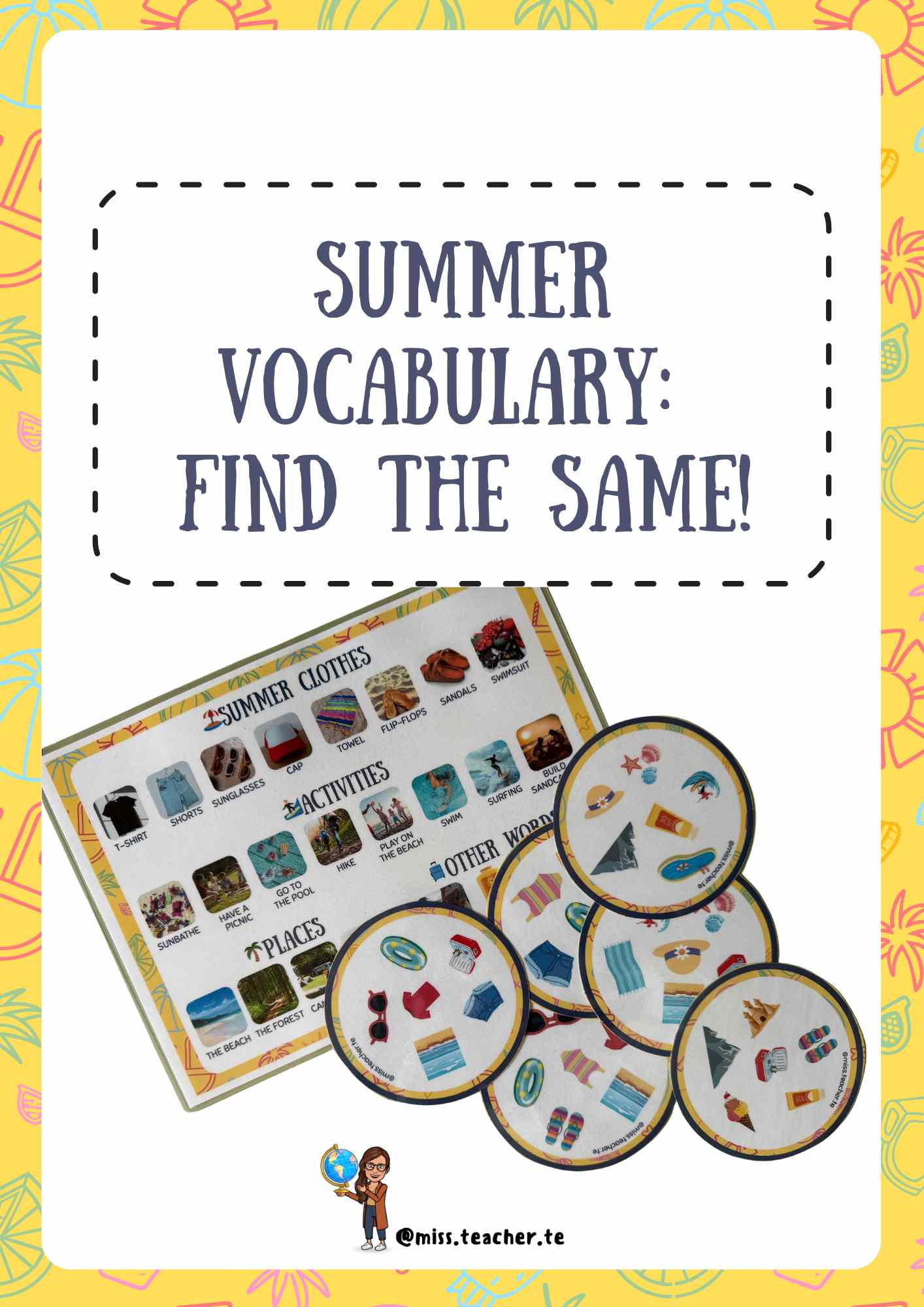 Summer Vocabulary: Find the same