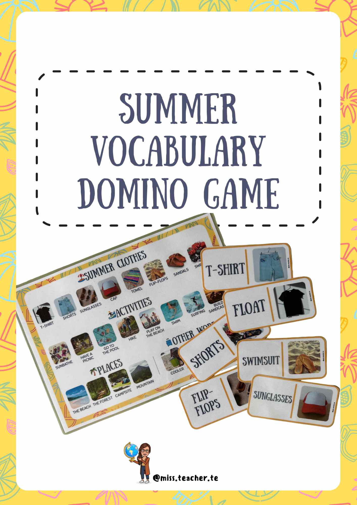 Summer Vocabulary: Domino game
