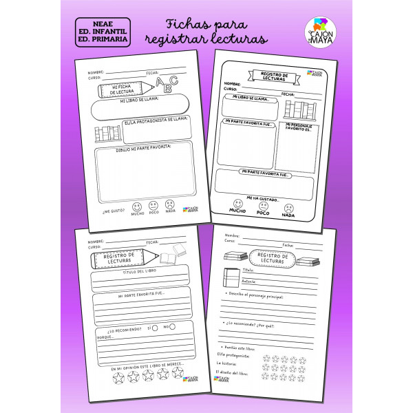 Fichas para registrar lecturas