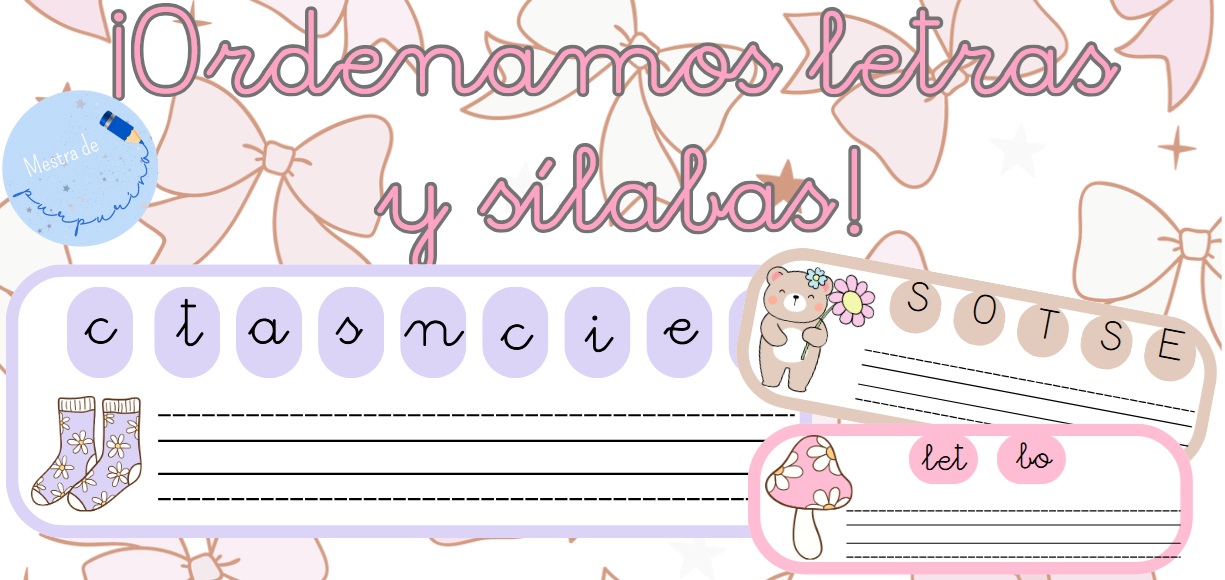 Ordenamos letras y sílabas en mayúscula- primavera