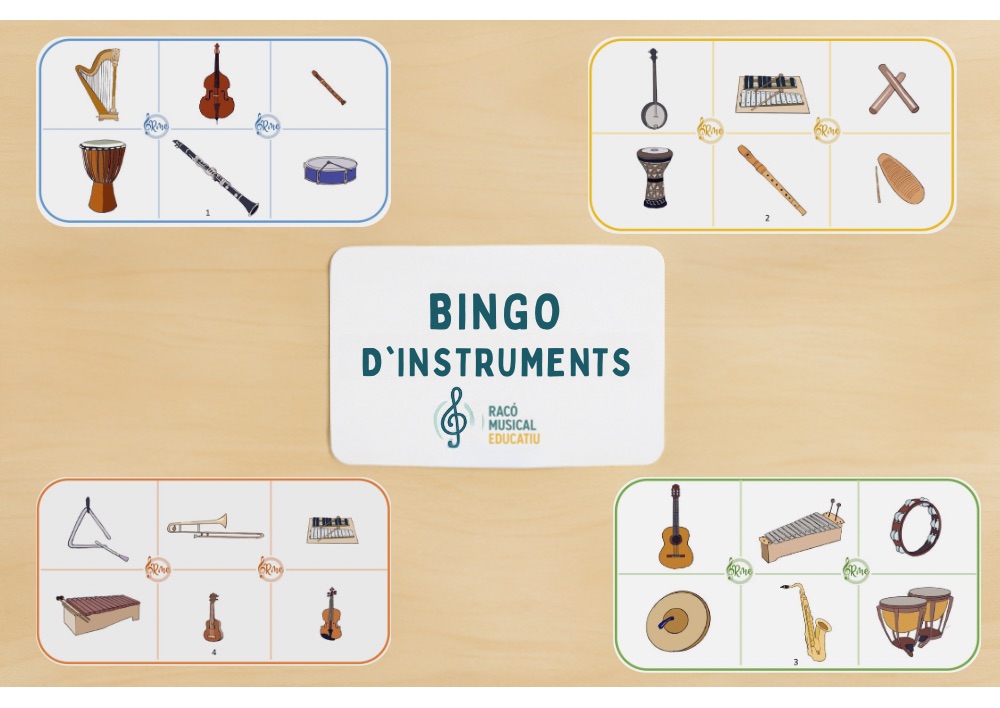 Ji6. Bingo d'instruments il·lustrat (Joc Musical)