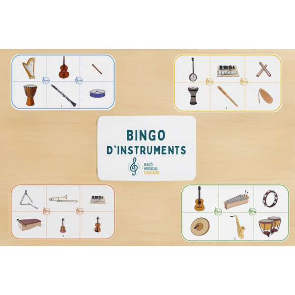 Ji6. Bingo d'instruments il·lustrat (Joc Musical)