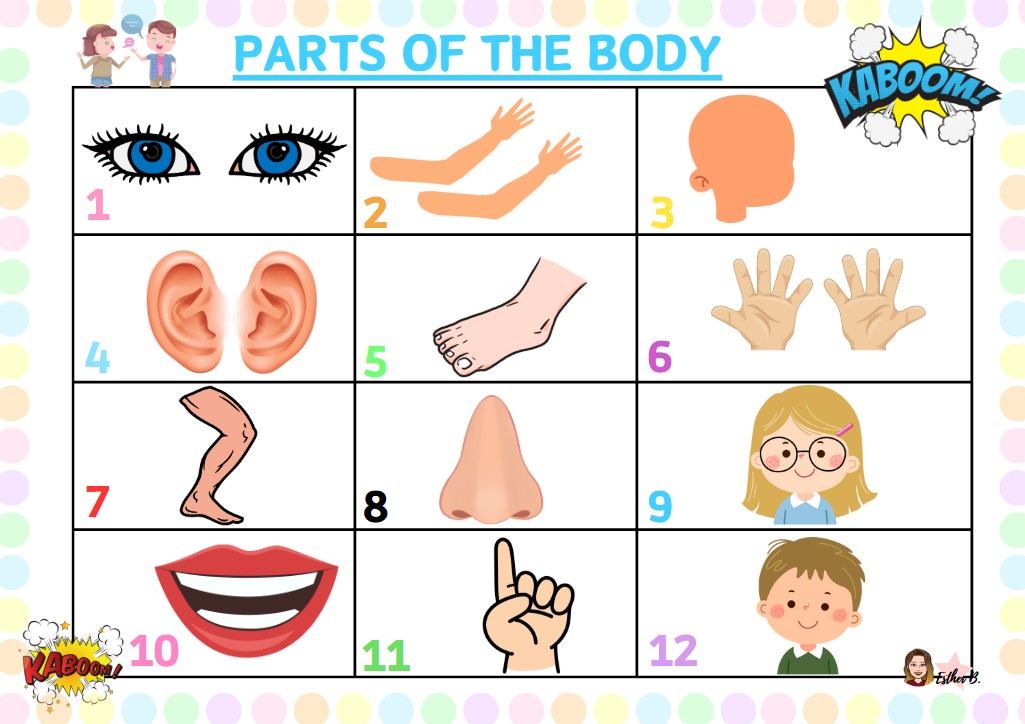 KABOOM PARTS OF THE BODY