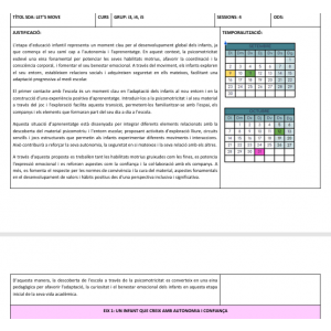 SITUACIÓ D'APRENENTATGE PSICOMOTRICITAT/ SITUACIÓN DE APRENDIZAJE PSICOMOTRICIDAD