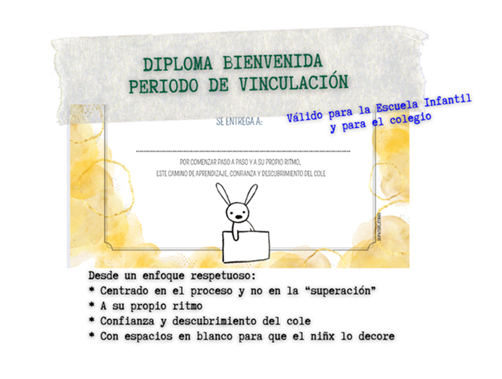 Diploma de bienvenida periodo de adaptación