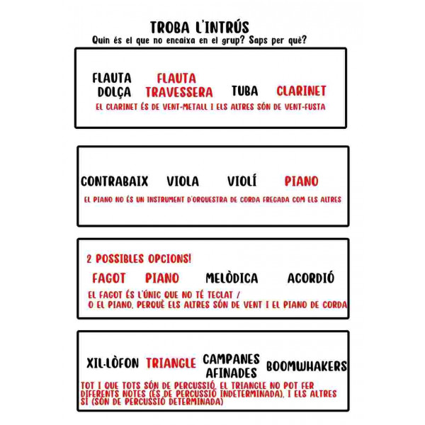 Troba l'instrument intrús