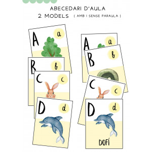 Abecedari d'aula 2 models ( amb i sense paraula)