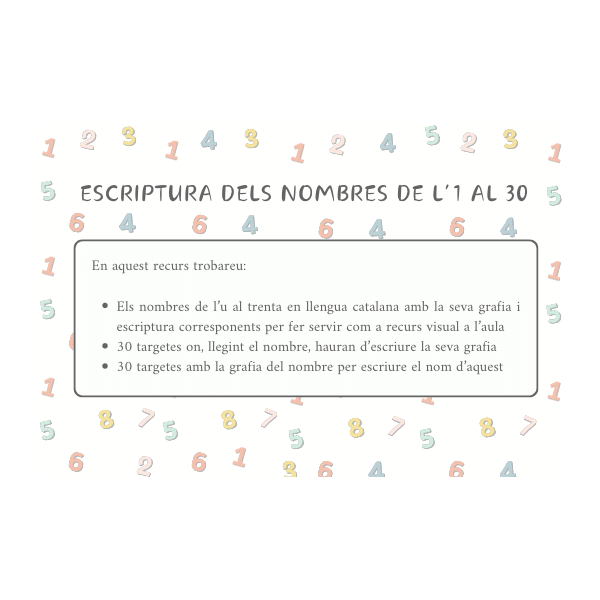 Escriptura números 1-30
