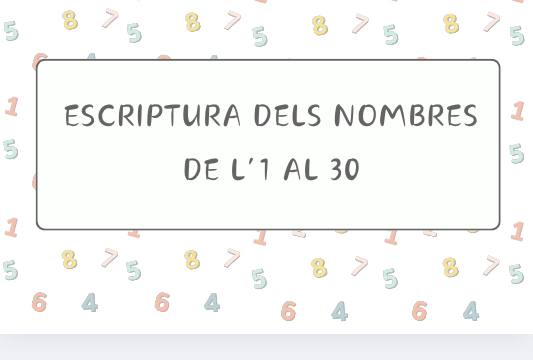 Escriptura nombres 1-30
