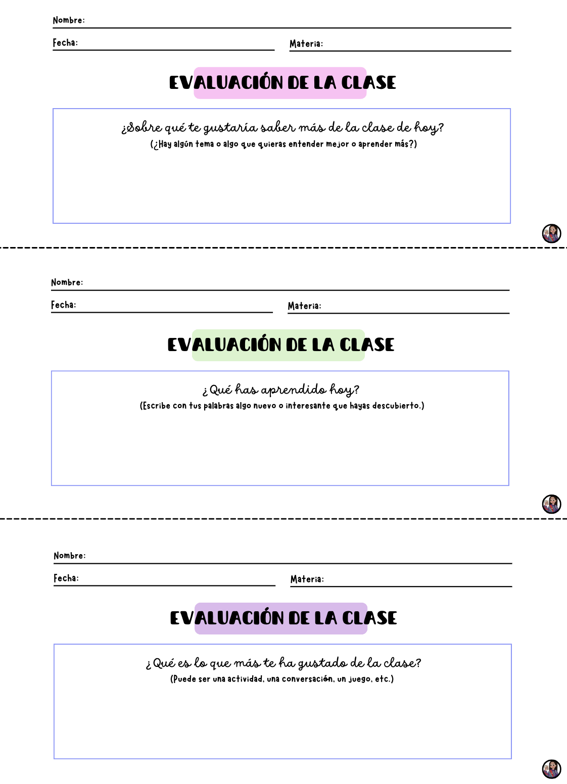 CAT/CAST Frases evaluación