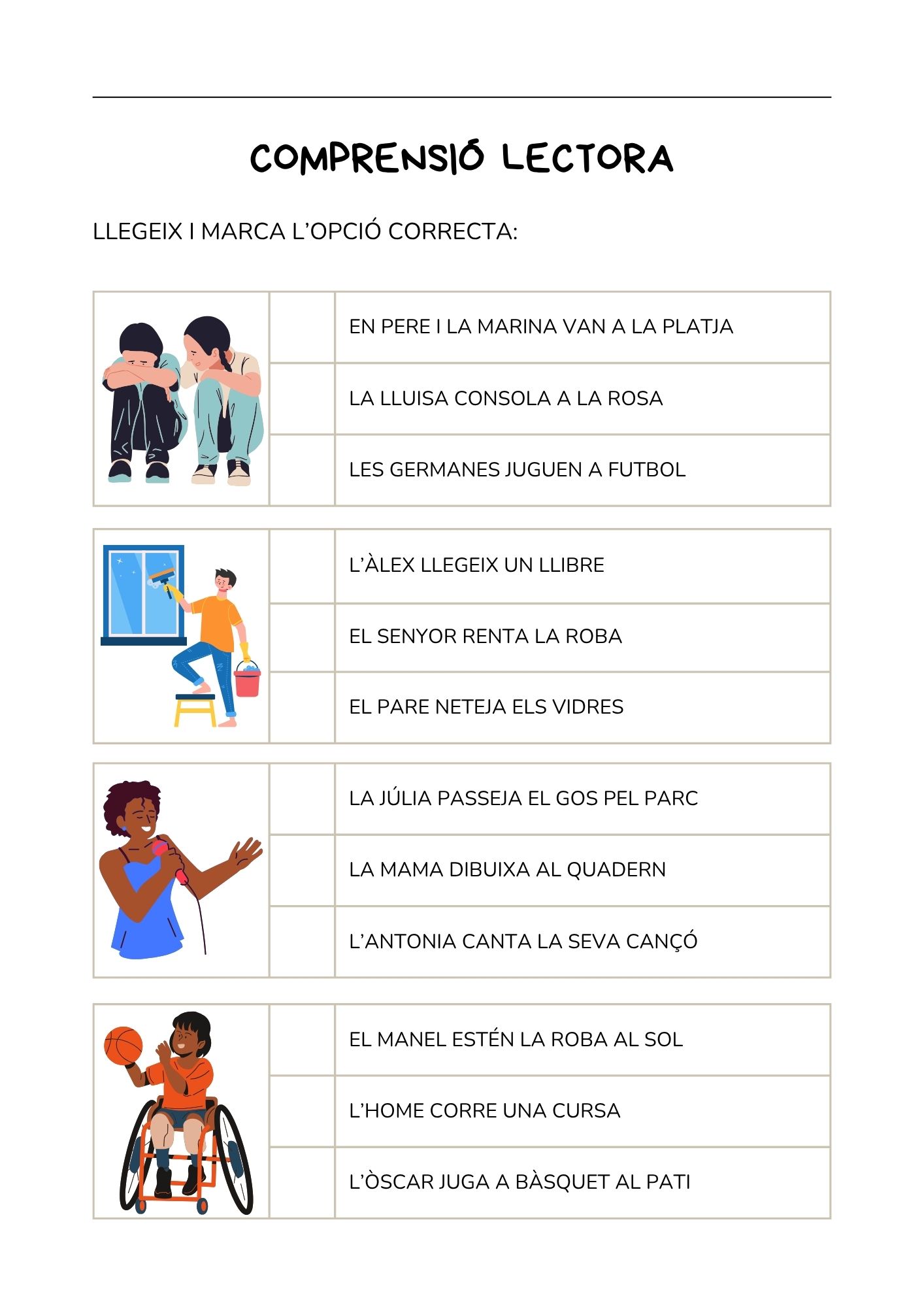 COMPRENSIÓ LECTORA amb imatges