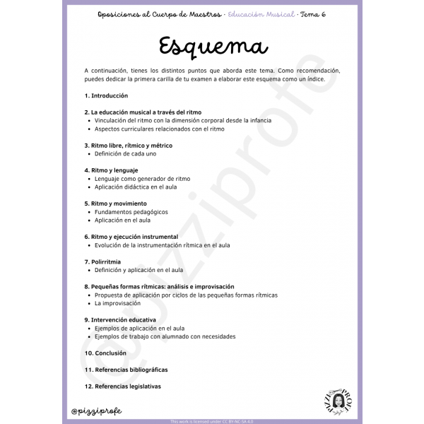 Tema 6 - Oposición al Cuerpo de Maestros de Educación Musical - Aragón Autora: pizziprofe