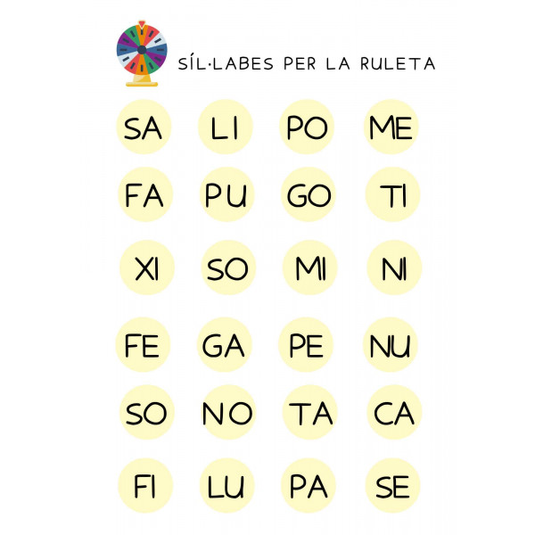 síl·labes per la ruleta