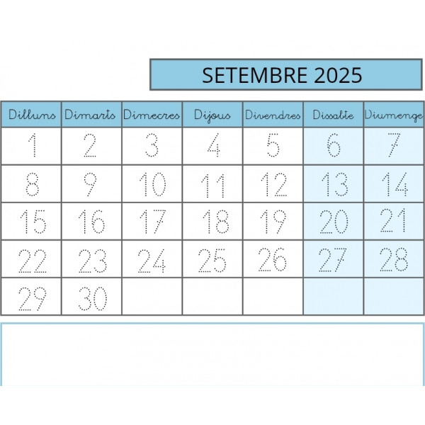 CAT/CAST-CALENDARI MENSUAL 25-26