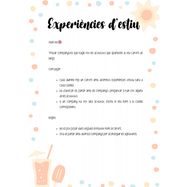 Experiencias de verano