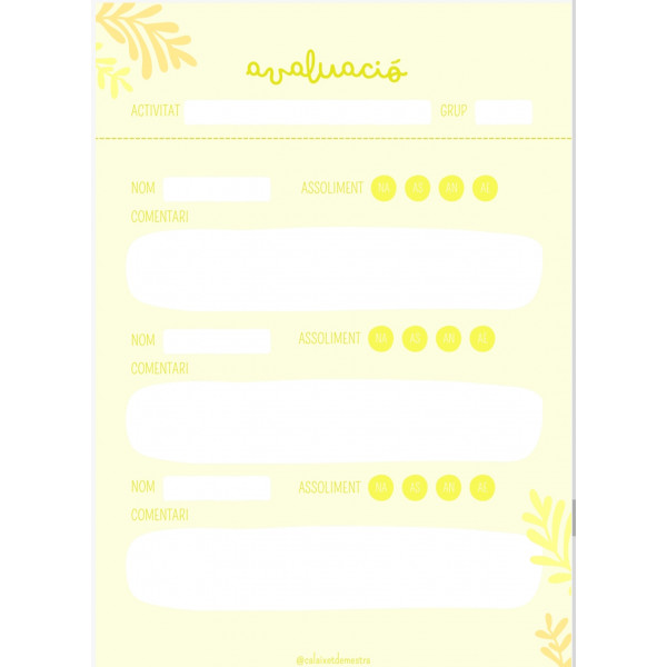 Quadern docent atemporal! Color groc