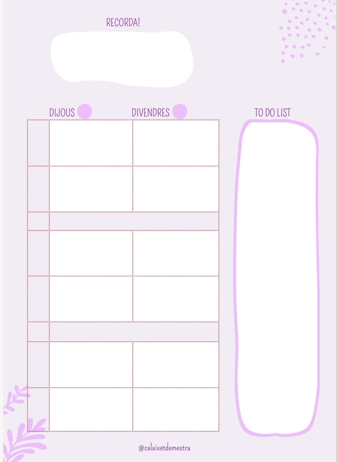 Quadern docent atemporal! Color lila