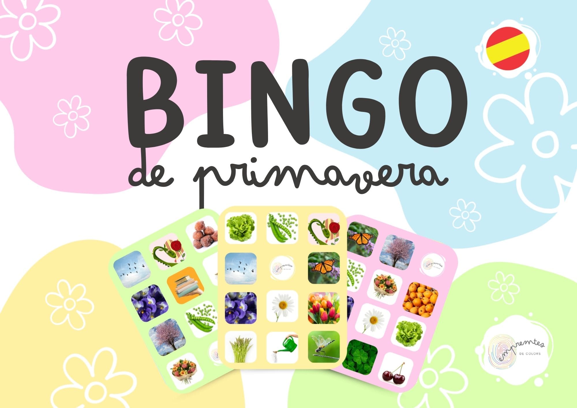 BIGNO DE PRIMAVERA: con tarjetas de vocabulario en letra mayúscula y ligada