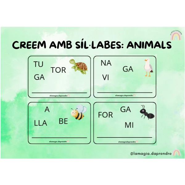 Creem amb síl·labes. ANIMALS