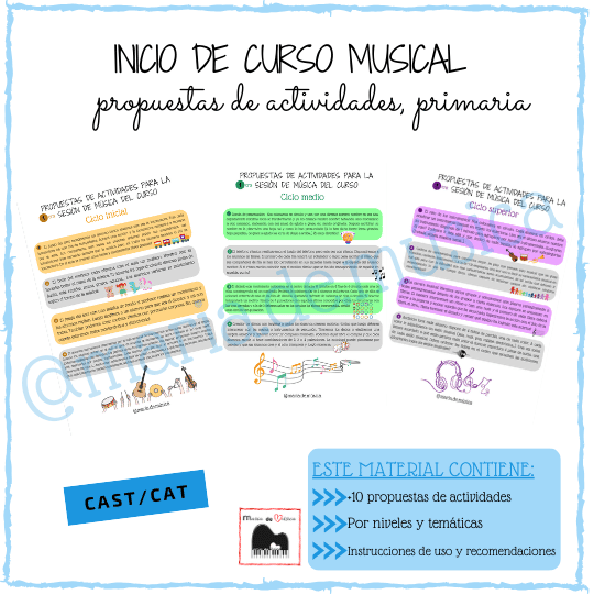 Propuestas actividades de música inicio de curso