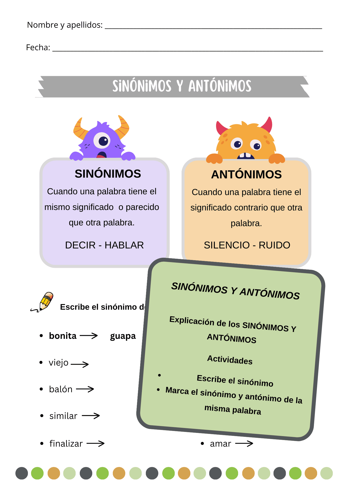 Sinónimos y antónimos