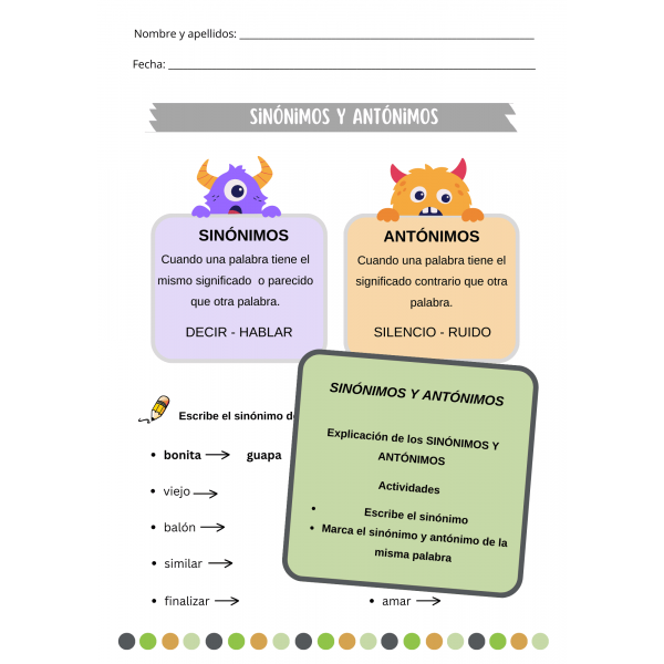 Sinónimos y antónimos