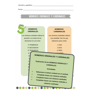 NÚMEROS ORDINALES Y CARDINALES