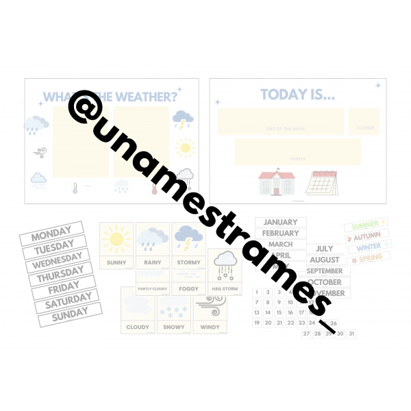 Posters for the class (weather, day, season)