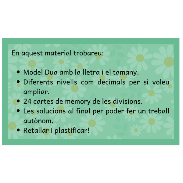 Memory de les divisions