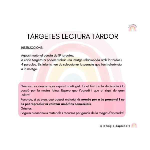 Targetes lectura tardor