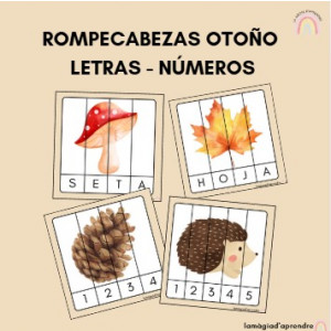 Puzle otoño: letras y números