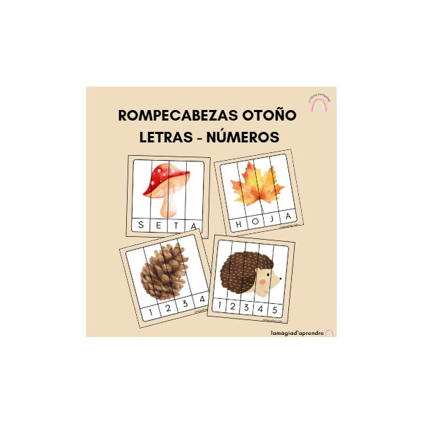 Puzle otoño: letras y números