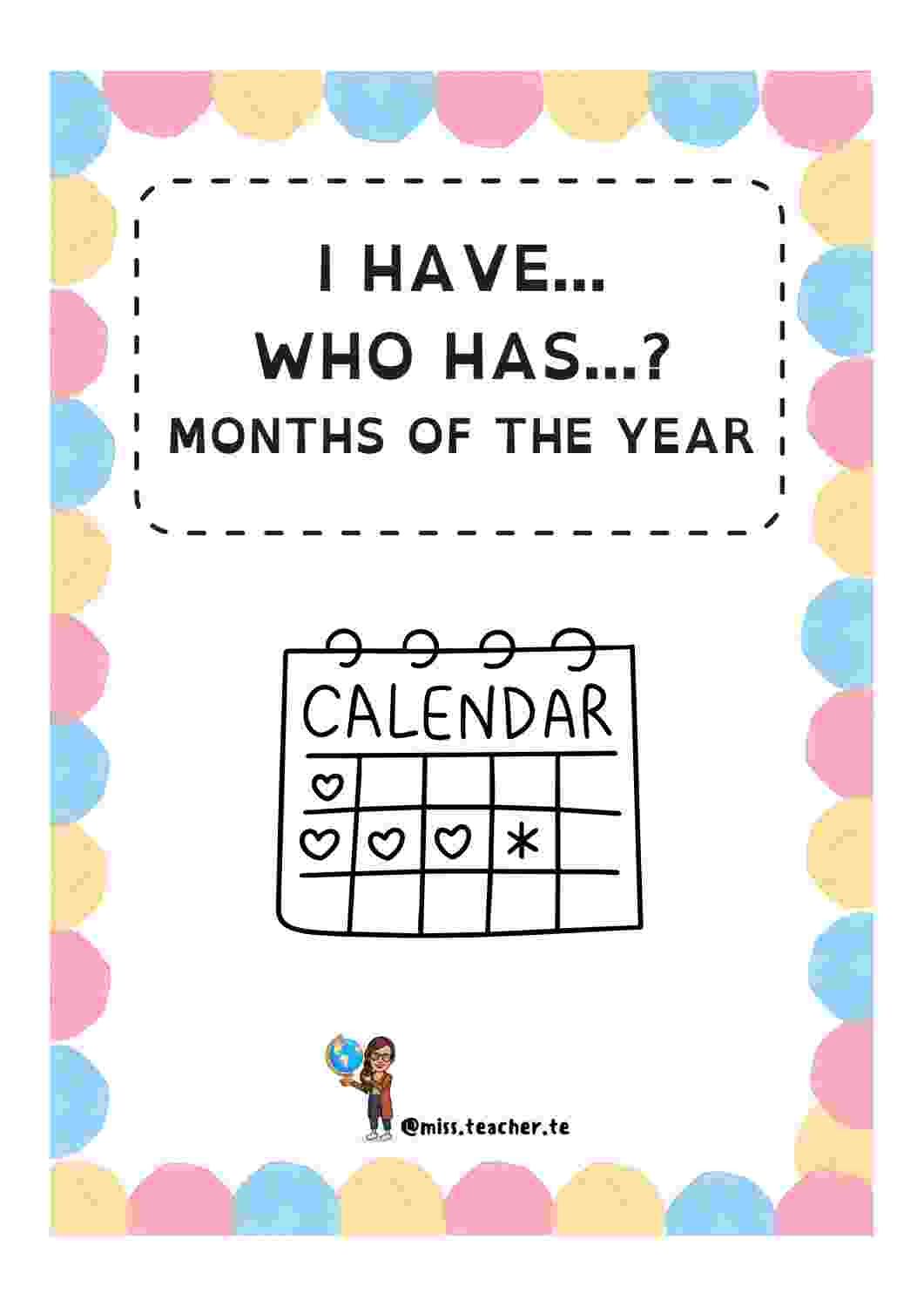 Months of the year: I have...who has...?