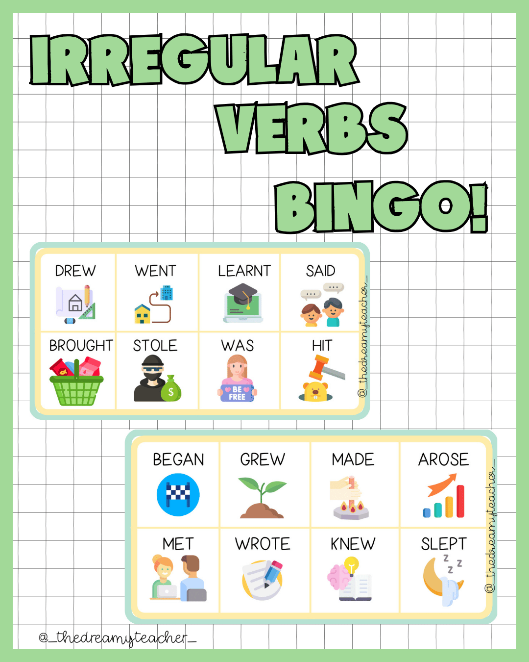 Irregular verbs BINGO