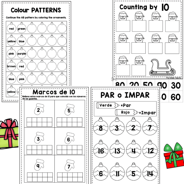 Cuaderno de matemáticas de Navidad - Ed. Infantil y Primaria